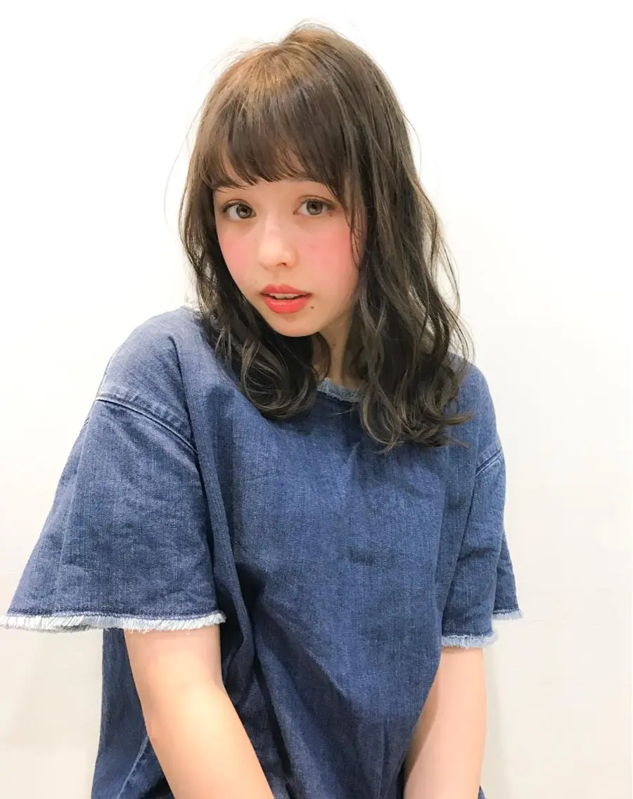 ミディアム カラー パーマ ミディアムパーマ 大人かわいい💍🤍 ボブ/ショートボブのヘアスタイル