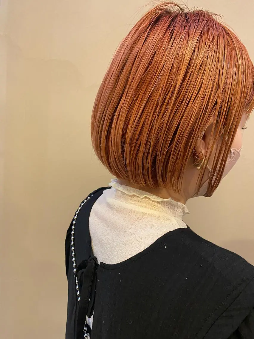 ショート カラー オレンジ ショートヘア カット ヘアカラー トリートメント 【浜松・豊橋】 ニシモトのヘアスタイル