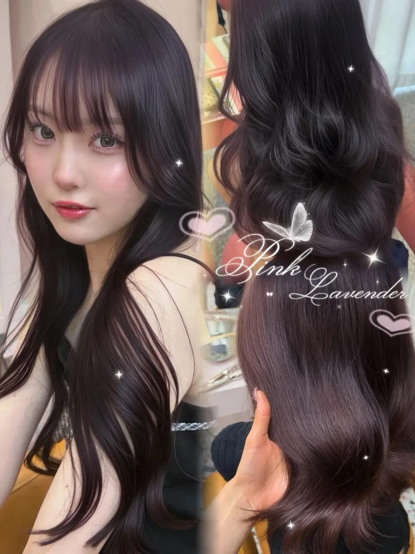 ロング カラー 透明感カラー ラベンダーカラー ピンクカラー ピンクラベンダー 韓国風ヘア ヘアカラー トリートメント 透明感カラー/渋谷/ KEITOのヘアスタイル
