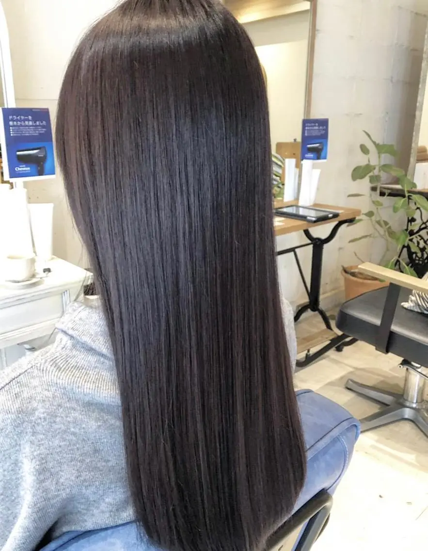 ロング ロング カット 縮毛矯正 トリートメント たかいわ みきのヘアスタイル