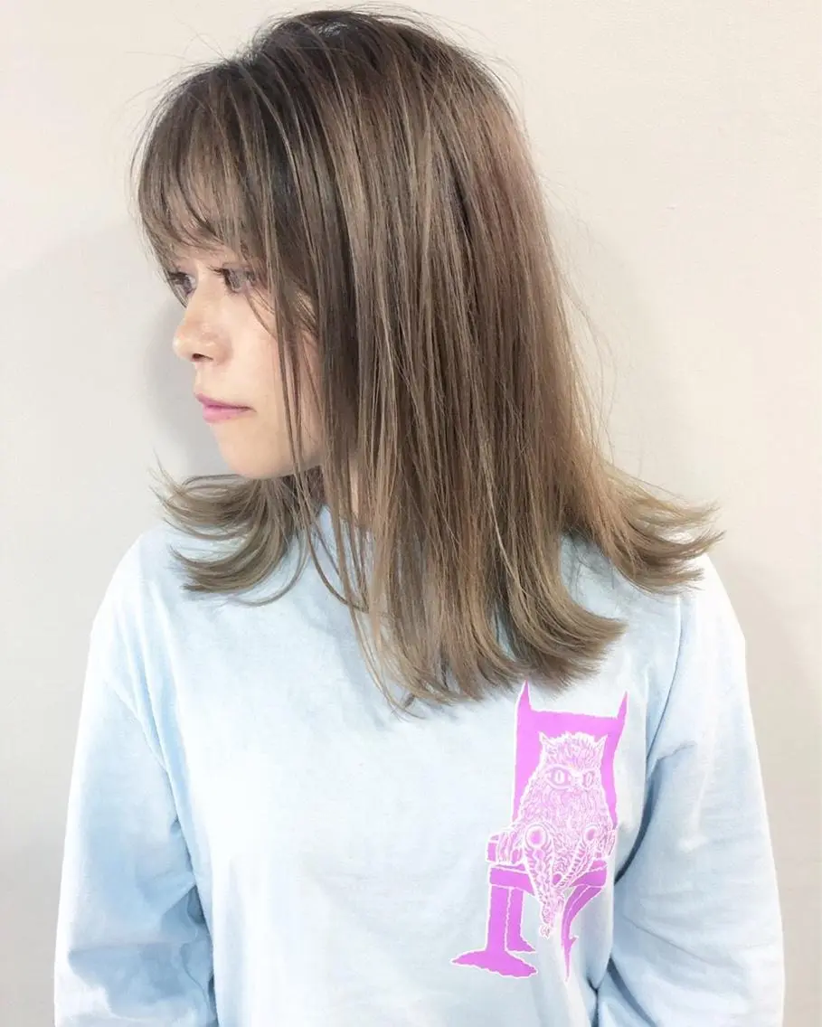 ミディアム カット 縮毛矯正 トリートメント CLAN クランのヘアスタイル
