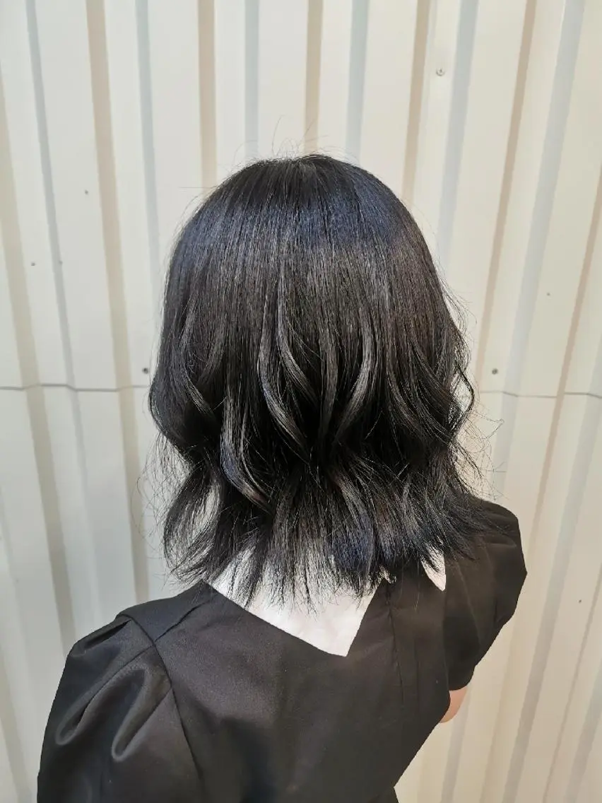 カラー 黒髪 ブルーカラー ブルーブラック グランアイ𑁍 船橋北口店菊間のマツエク・マツパデザイン