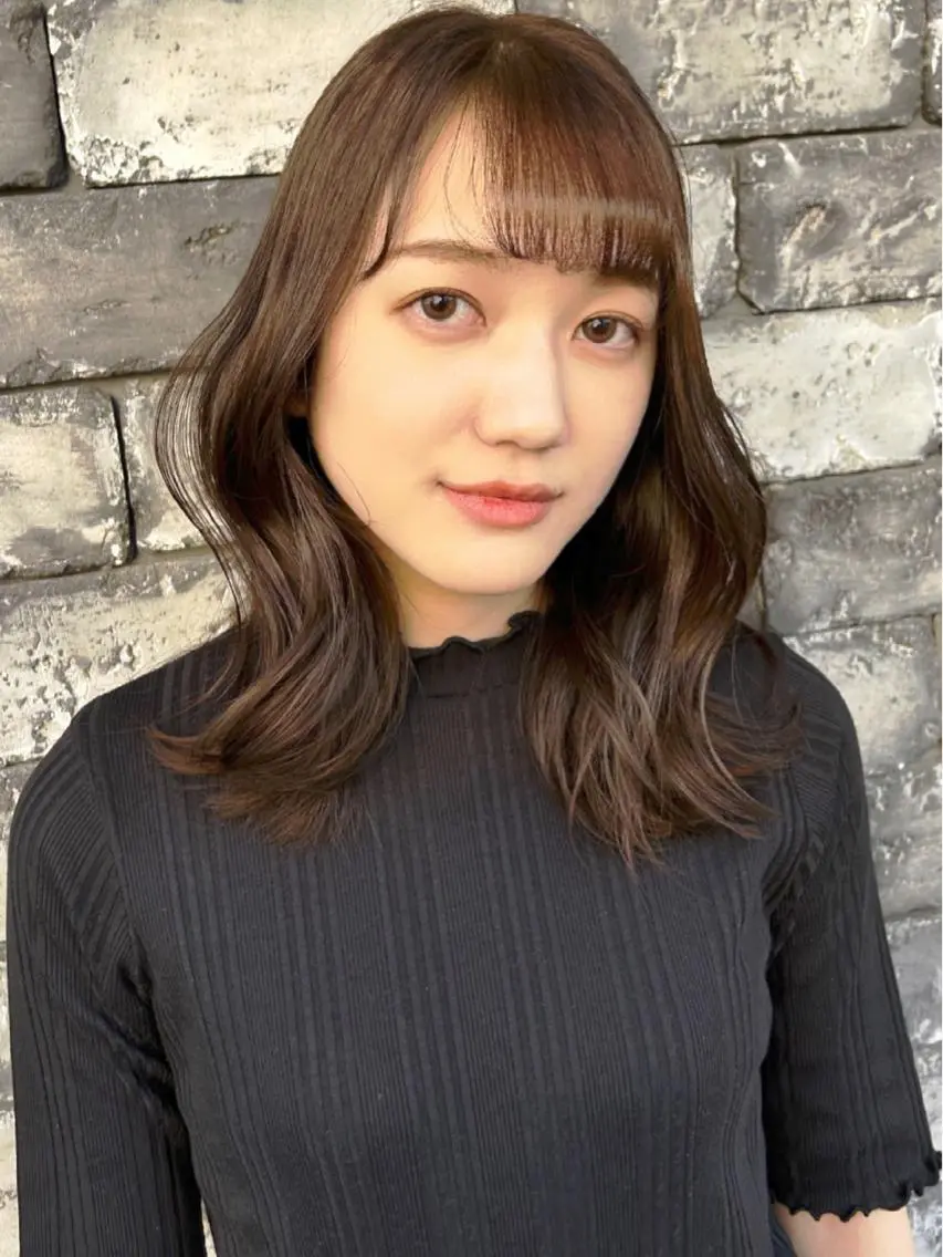 ミディアム カラー グレージュ オリーブグレージュ オリーブグレー くびれヘア 顔まわりレイヤー ❤️千葉県代表❤️ 店長❤️柿本翔一朗のヘアスタイル