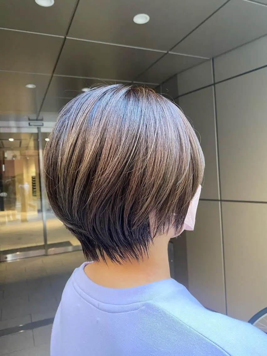 ショート カット トリートメント 艶カラー/ハイライト /レイヤー中島啓太のヘアスタイル