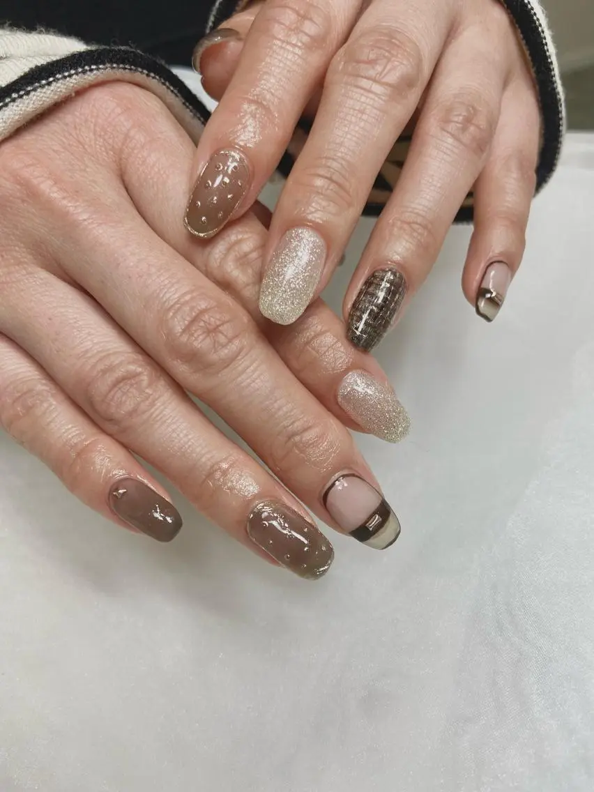 ネイル 入学式 卒業式 ツイードネイル salon de oct.のネイルデザイン