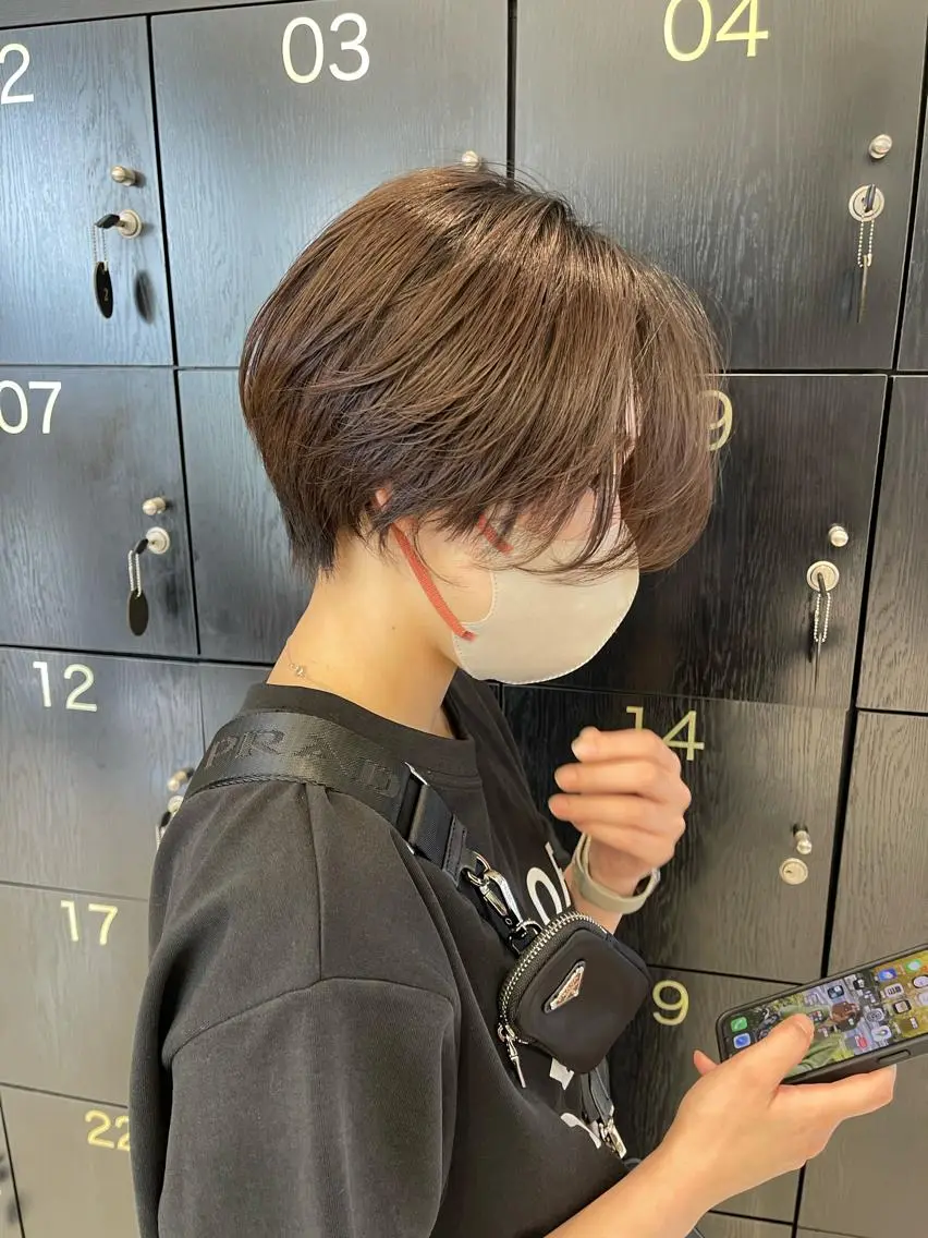 ショート カラー ハンサムショート ショートヘア カット ヘアカラー トリートメント ブリーチ/ハイトーン 天童市/SERINAのヘアスタイル