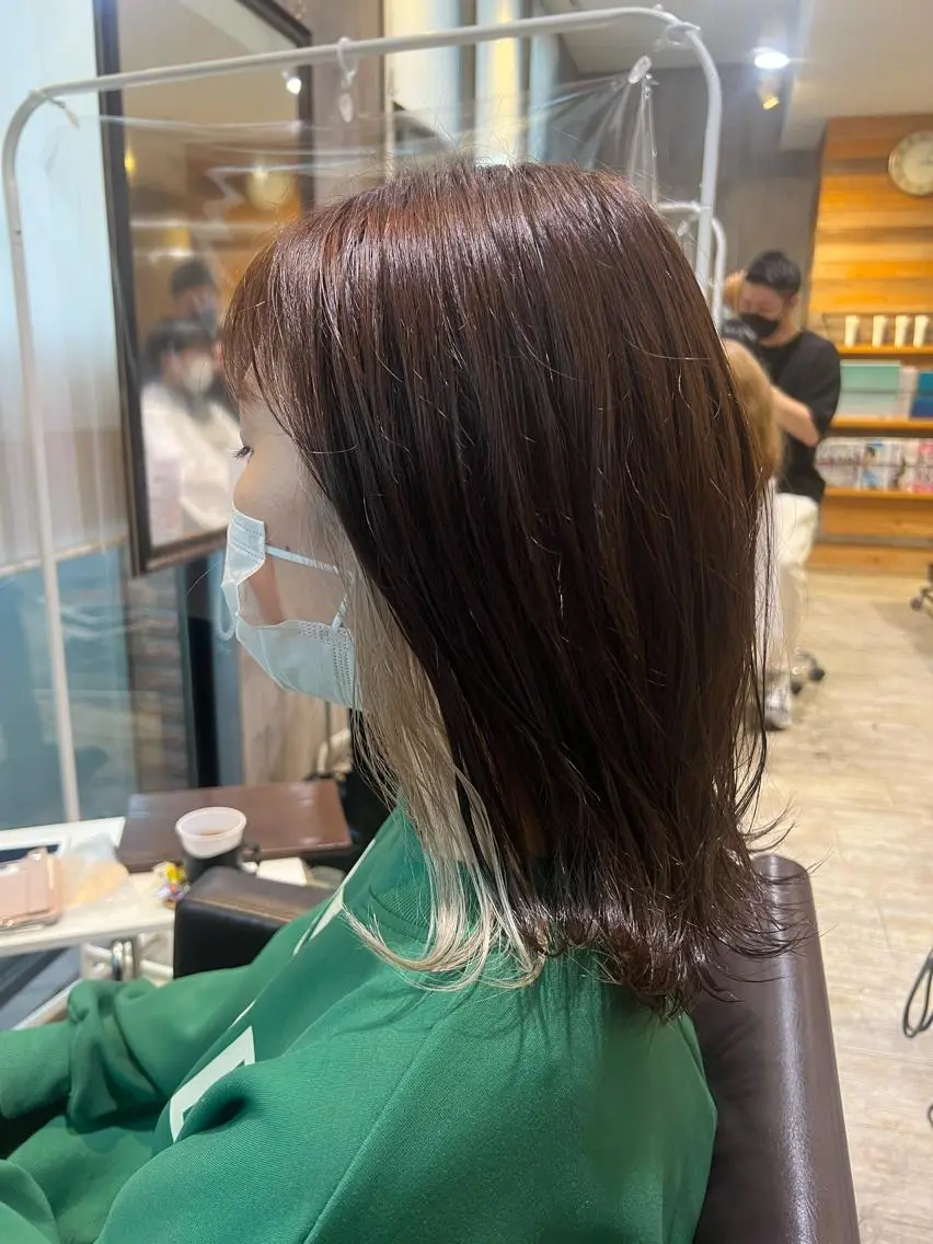ミディアム カラー パーマ ヘアアレンジ メンズ キッズ ネイル マツエク・マツパ アイブロウ ヘアカラー EnBlesS西宮 マンツーマン神道有基のヘアスタイル