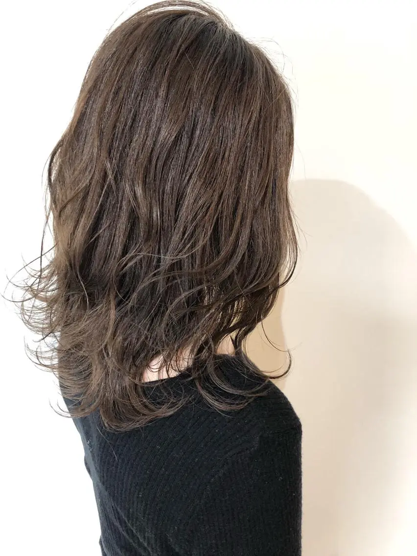 セミロング セミロングパーマ アッシュ ボブ エクステ 外国人風カラー カット ヘアカラー 夜23時まで予約🉑 reverieあきらのヘアスタイル