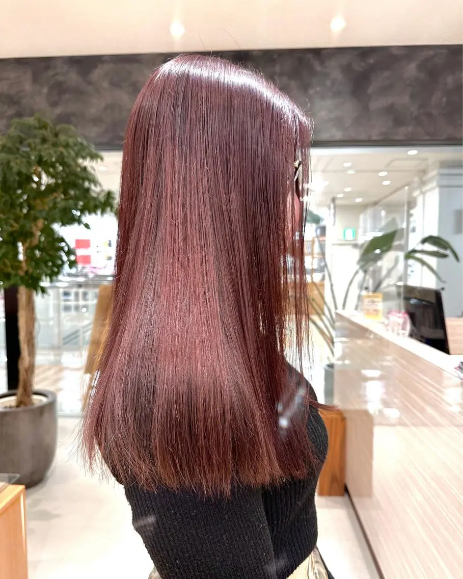 ロング カラー ブリーチ ブリーチなしカラー ピンクカラー バイオレットカラー NAKAHARA TSUKUSHIのヘアスタイル