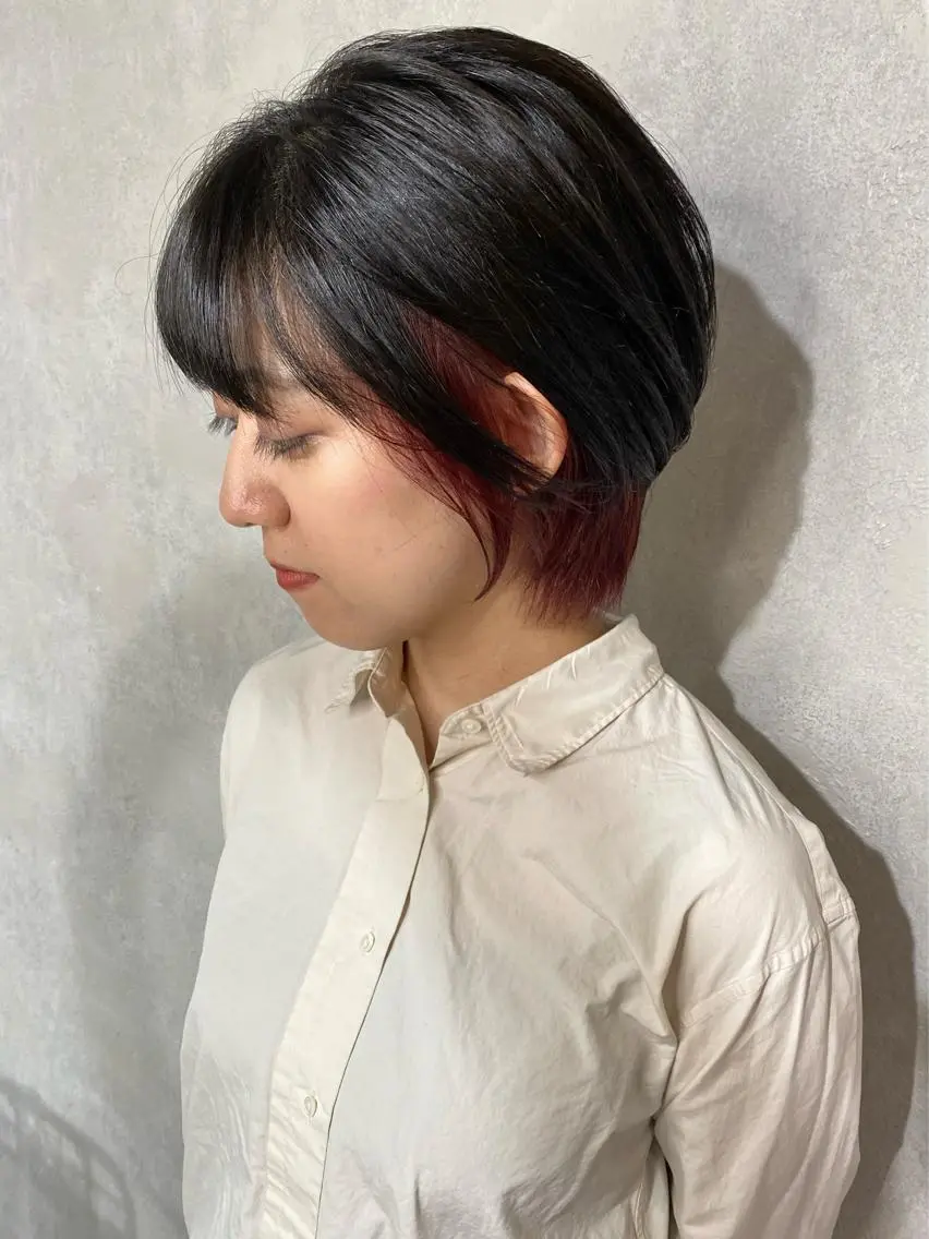 ショート カラー インナーカラー レッドカラー 🌾内山 龍介🌾のヘアスタイル