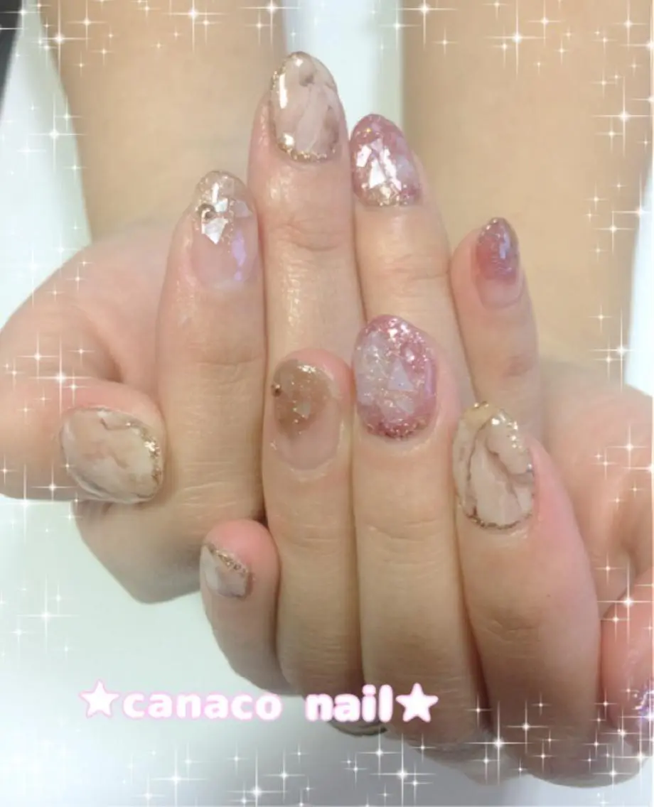 ネイル アートネイル ジェルネイル パラジェル ストーンネイル ハンドネイル ハンドケア ベテランネイル cnc  nailのネイルデザイン