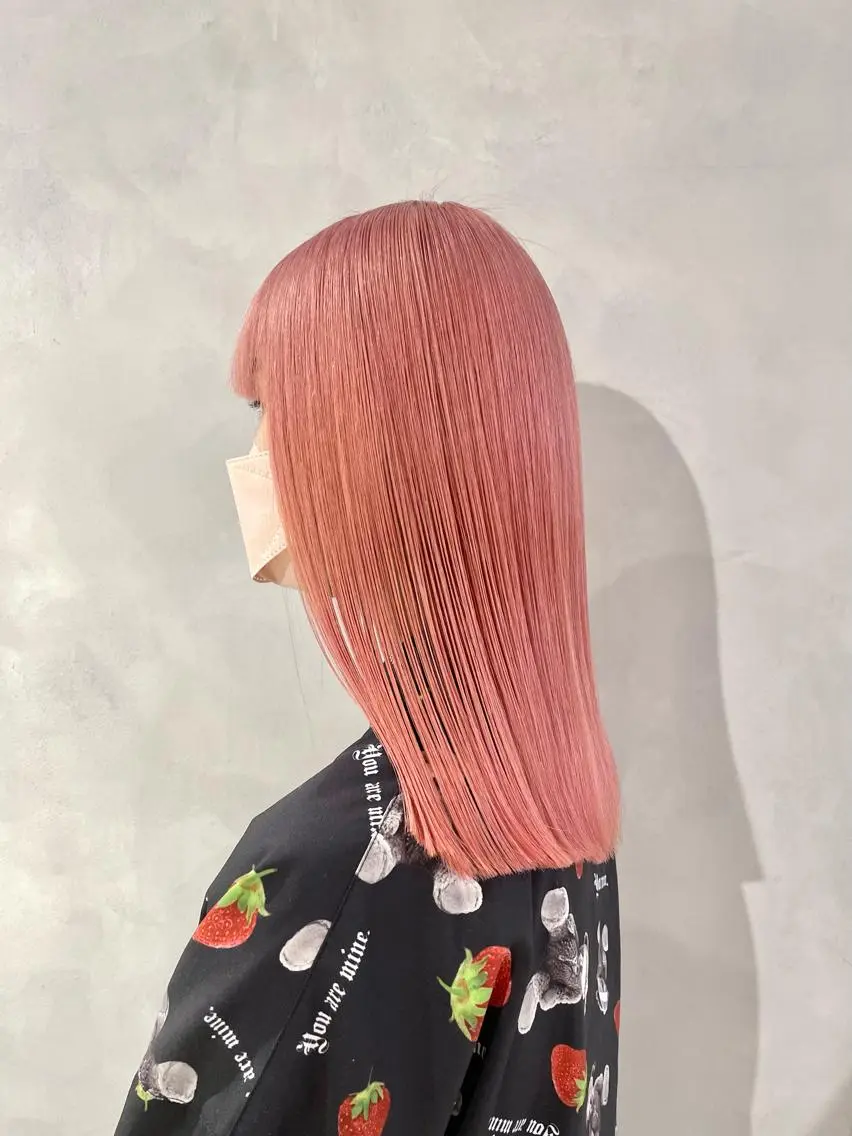 ロング カラー ピンクカラー ハイトーン×レイヤー /遠藤将太のヘアスタイル