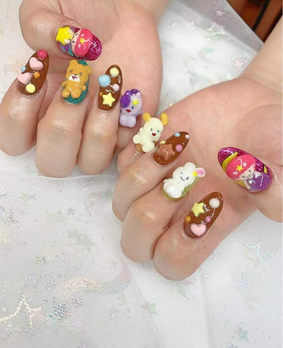 ネイル 長さ出し スカルプネイル ハンドネイル glow_ nailのネイルデザイン