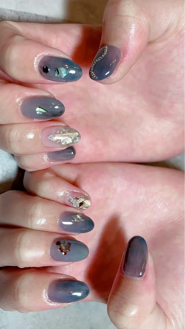 ネイル フットネイル ジェルネイル マットネイル ミラーネイル ニュアンスネイル ハンドネイル nail salon ラピスラズリのネイルデザイン