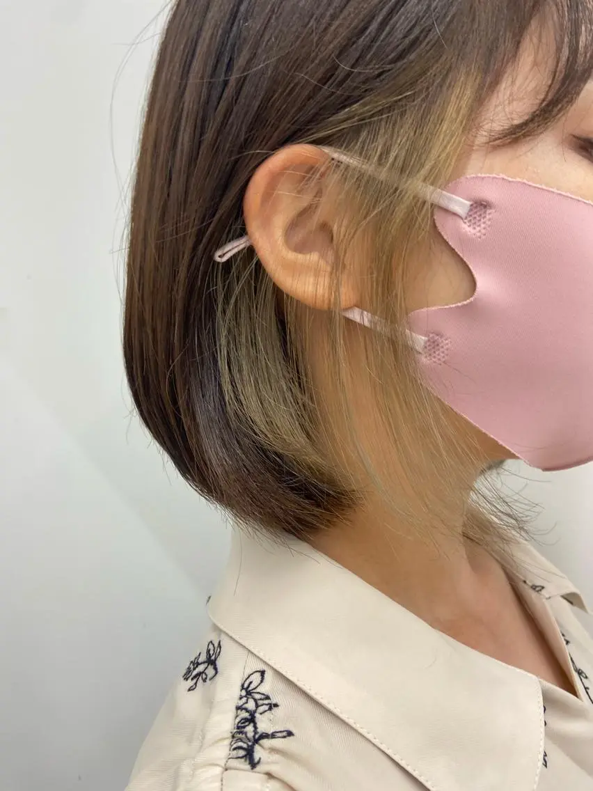 ミディアム カラー ブリーチ 韓国レイヤー/ヘア カラー🎀ayamiのヘアスタイル