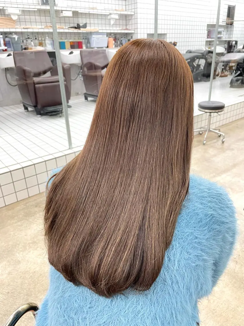 ロング カラー ベージュカラー ブリーチ ダブルカラー ブリーチなしカラー カット ヘアカラー トリートメント 盛れる顔周り /透明感/かりん🎀のヘアスタイル