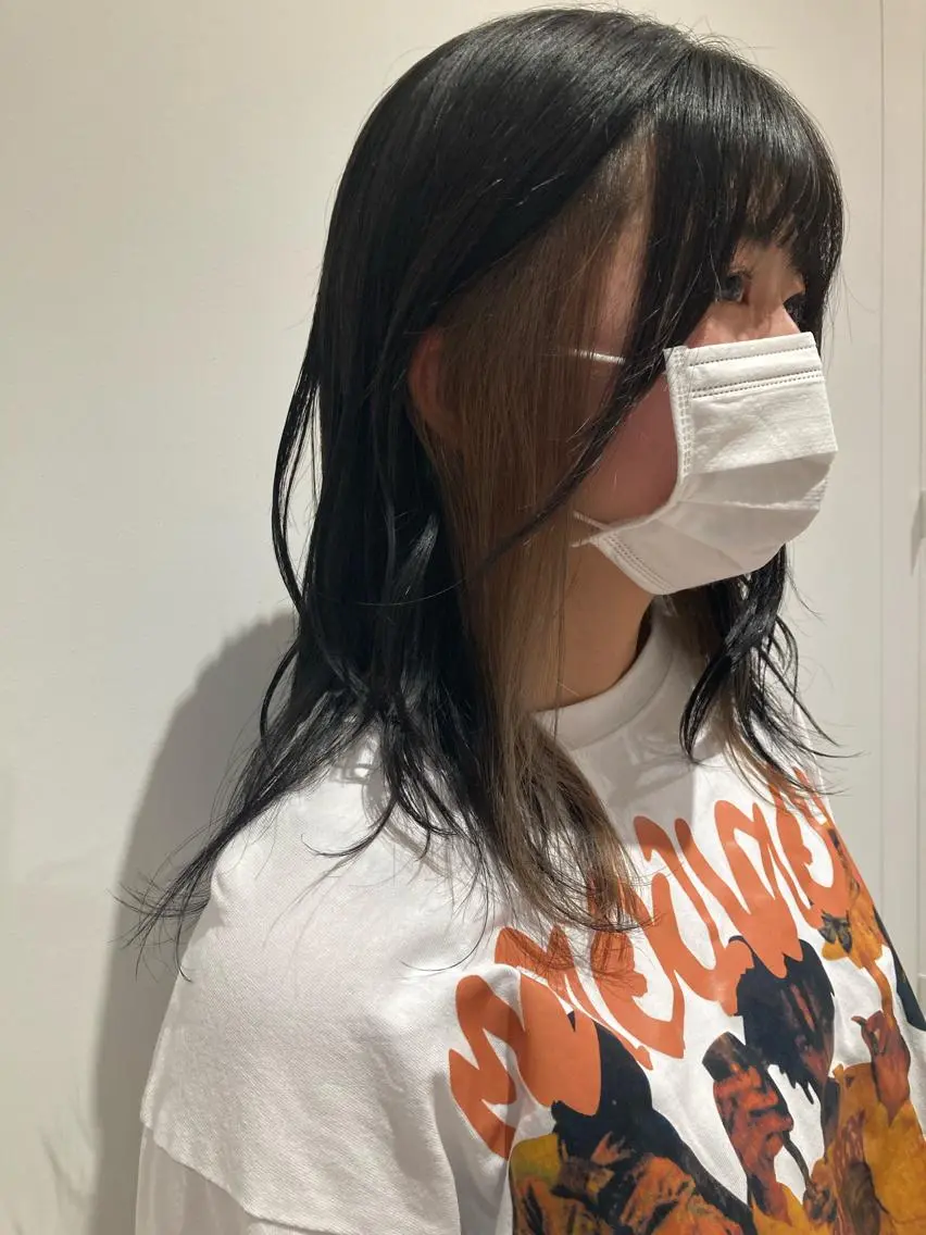 セミロング カラー ヘアカラー 透明感カラー🫧 nanohaのヘアスタイル