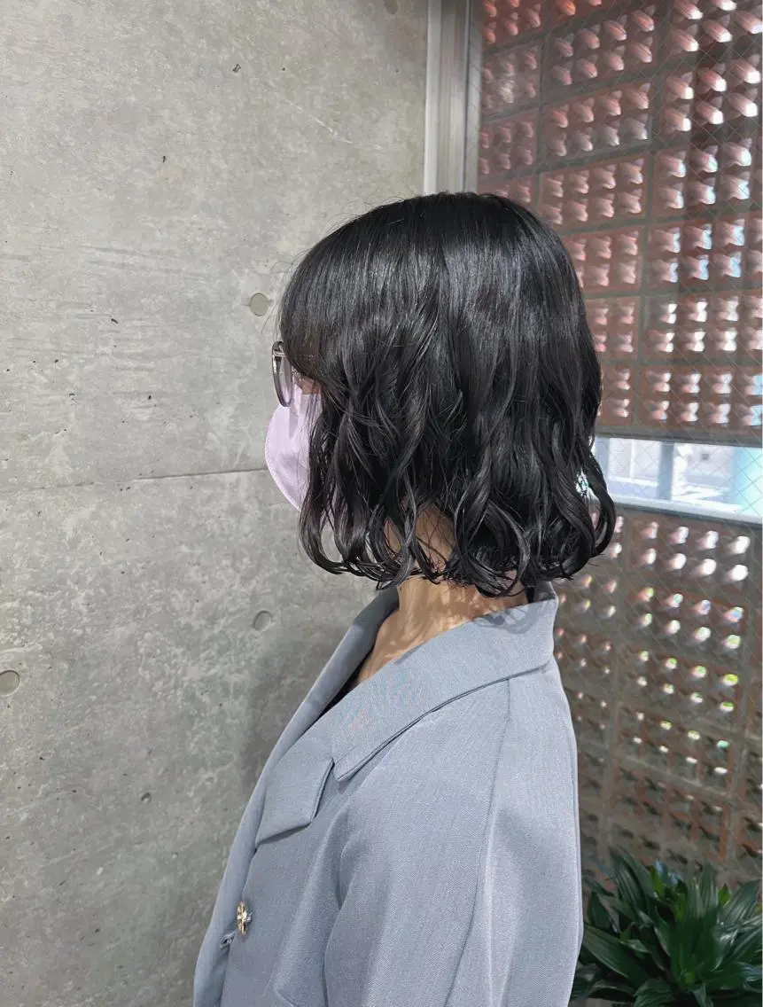 パーマ カット ヘアカラー パーマ ボブパーマコテ巻き風 パーマNo1深江秀平のヘアスタイル