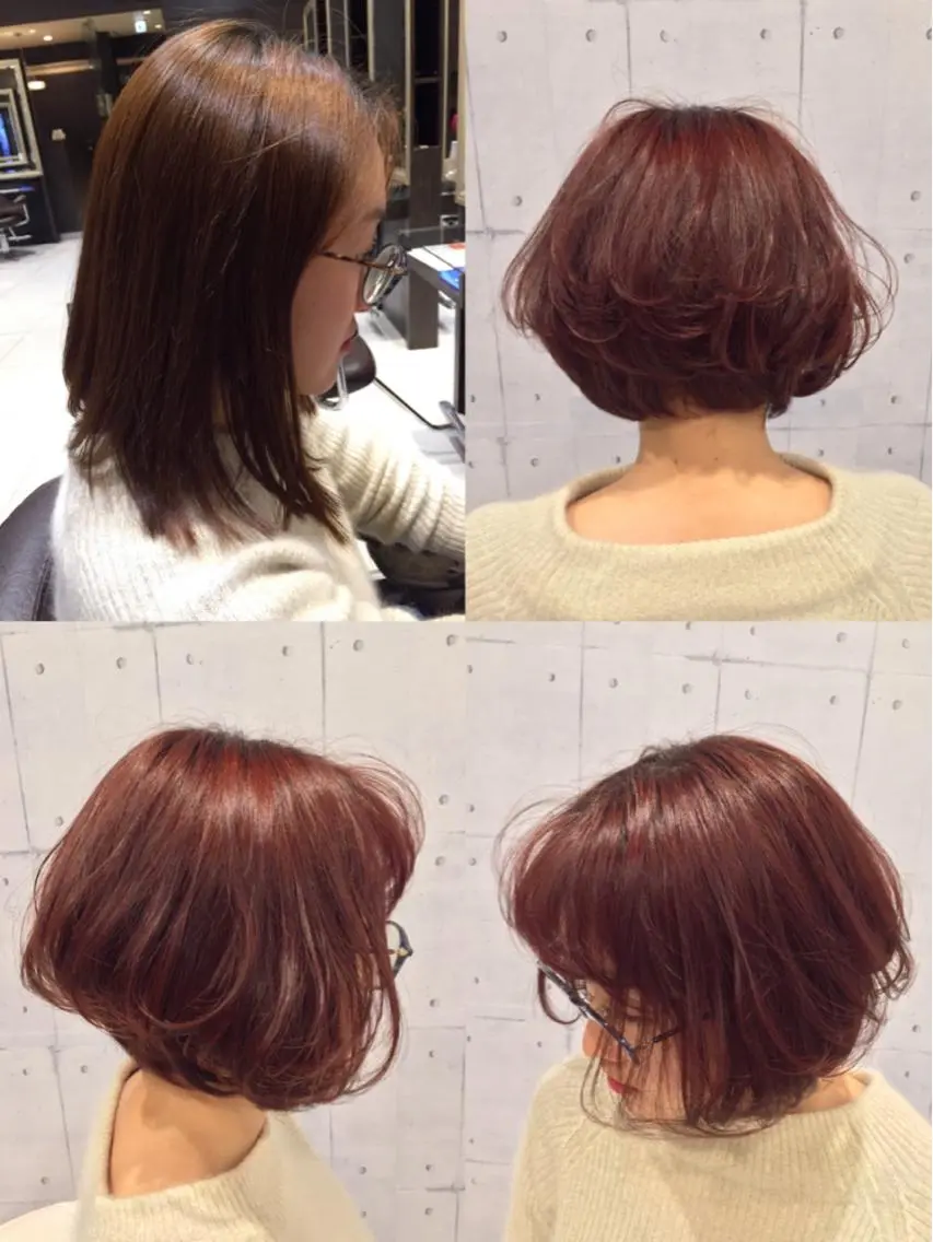 ショート カラー 韓・中華美女ヘア 🇰🇷×🇨🇳のヘアスタイル