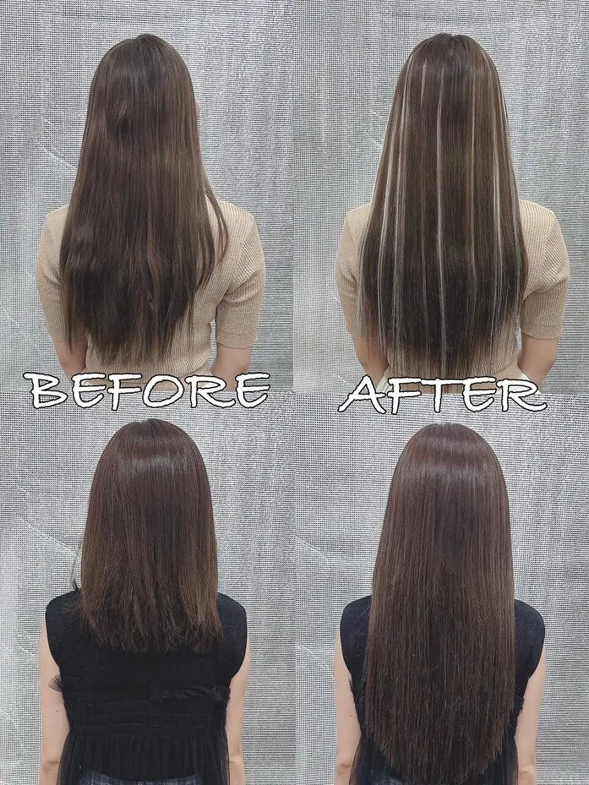 カラー ヘアアレンジ ロング シールエクステ バレイヤージュ ブリーチ ケアブリーチ ダブルカラー LIP 大阪本店 エクステ MISAのヘアスタイル