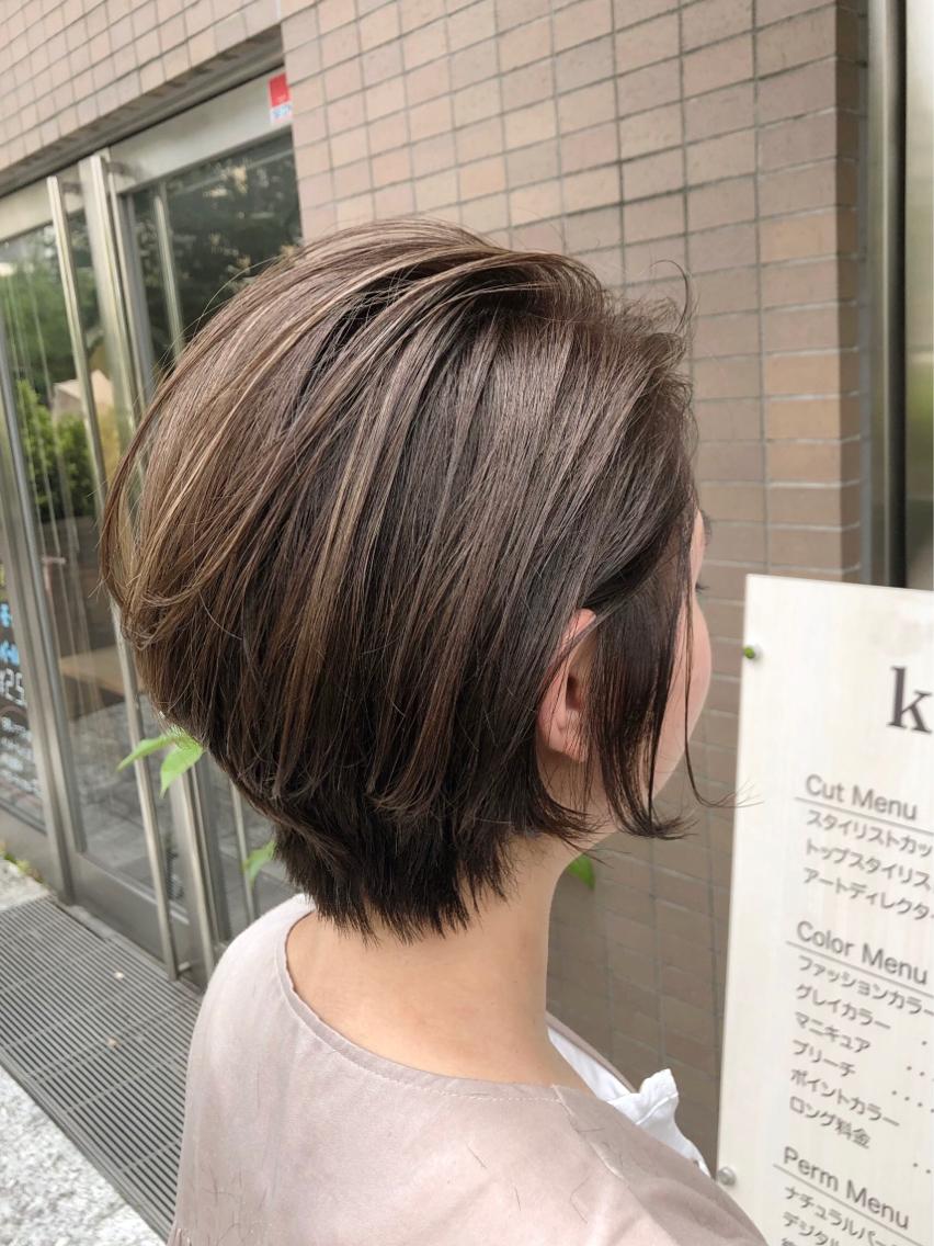 ショート ショートボブ ボブ ハイライト ショートヘア 植田 敬太のヘアスタイル