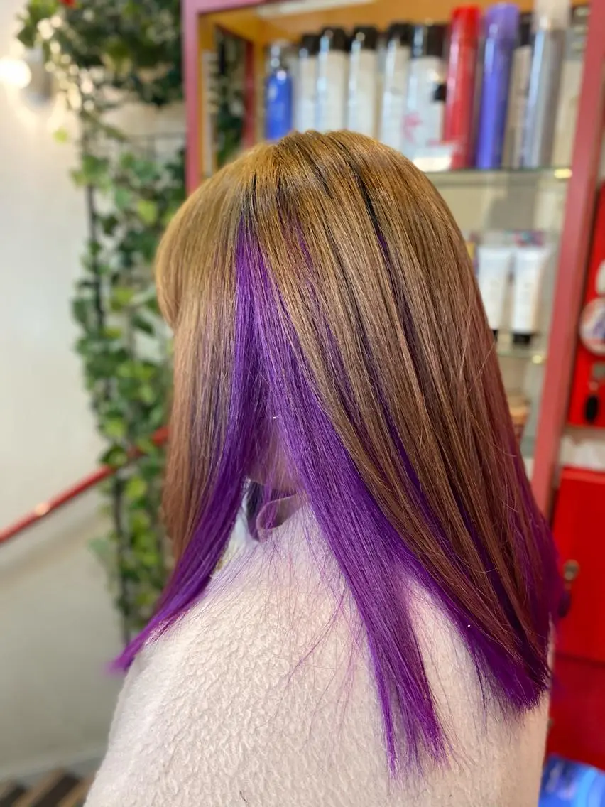 ミディアム パープルカラー ヘアカラー ゆぴ☾‪/推しカラー /ハイトーンのヘアスタイル
