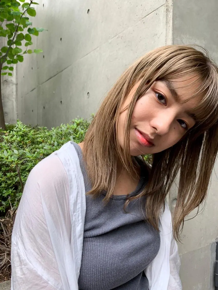ミディアム カット ヘアカラー トリートメント 一ノ瀬 暁のヘアスタイル
