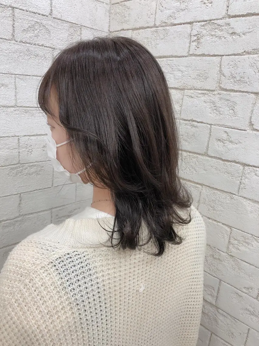 ミディアム カラー カット ヘアカラー 縮毛矯正 トリートメント ヘッドスパ ヘアセット ️韓国ヘア／レイヤー カットYūka❤️のヘアスタイル