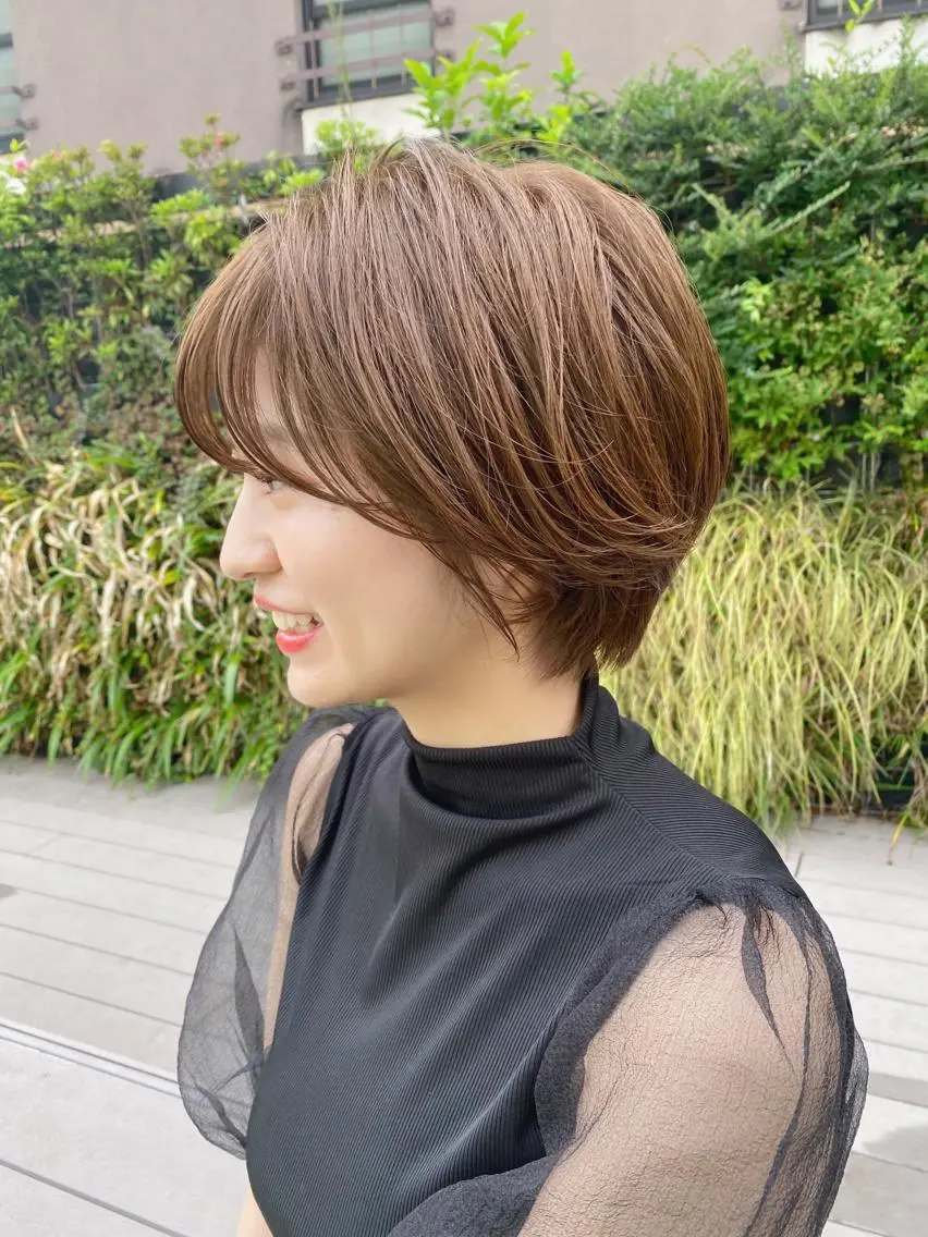 ショート カラー パーマ ヘアアレンジ ✨艶髪✨ 奈須晴香のヘアスタイル