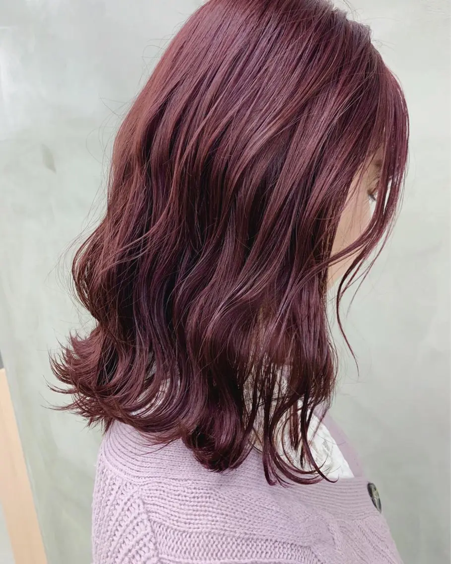 セミロング カラー ピンクカラー バイオレットカラー 🐝 hachi🐝のヘアスタイル