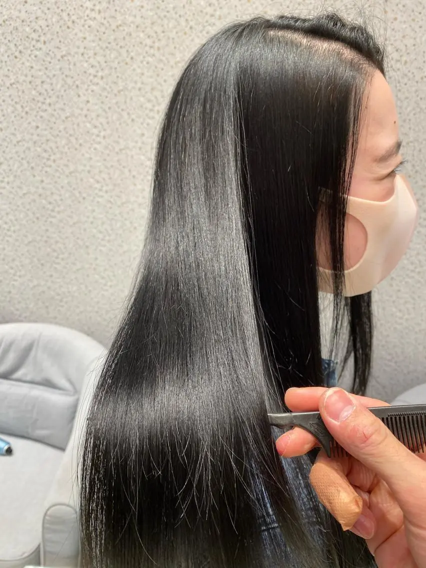 ロング カラー 黒髪 カット トリートメント ヘアセット 💜髪質改善美髪💜 星野清光のヘアスタイル