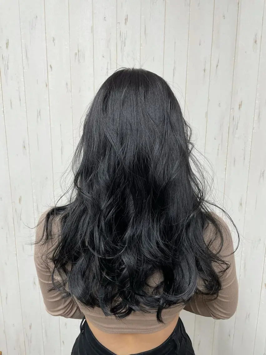 ロング カラー 黒髪 ブルーカラー ブルーブラック AN'TIA小作代表 ⭐︎kazuma⭐︎のヘアスタイル