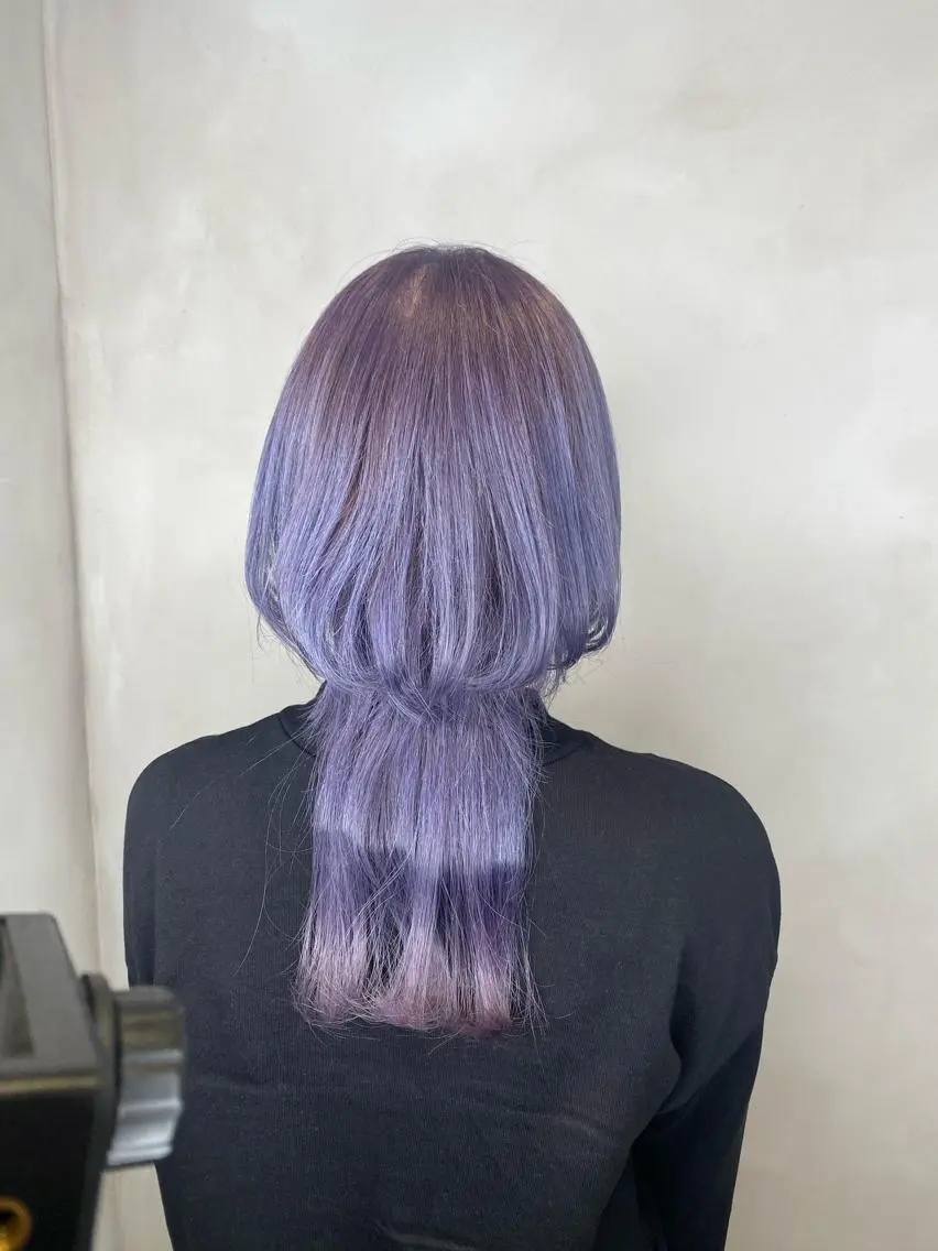 セミロング カラー ラベンダーカラー ヘアカラー トリートメント 🦋店長🦋 ほんさわ みずきのヘアスタイル