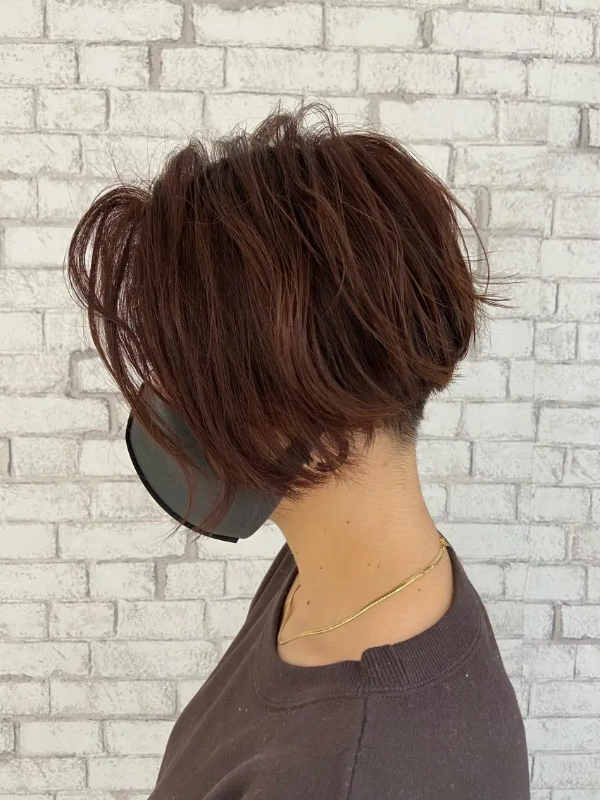 ショート カット ヘアカラー トリートメント 透明感カラー 松田晃代のヘアスタイル