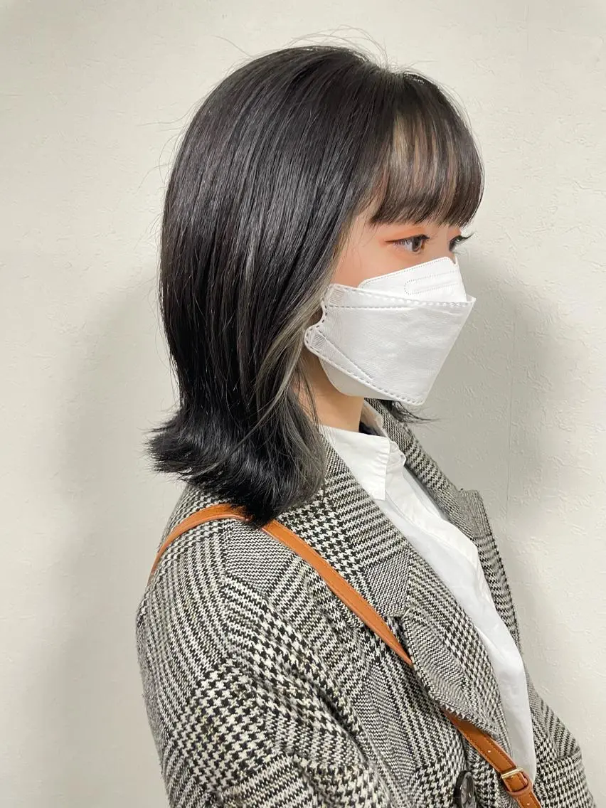 ミディアム ミストバング 艶髪カラー& トリートメント　松村のヘアスタイル