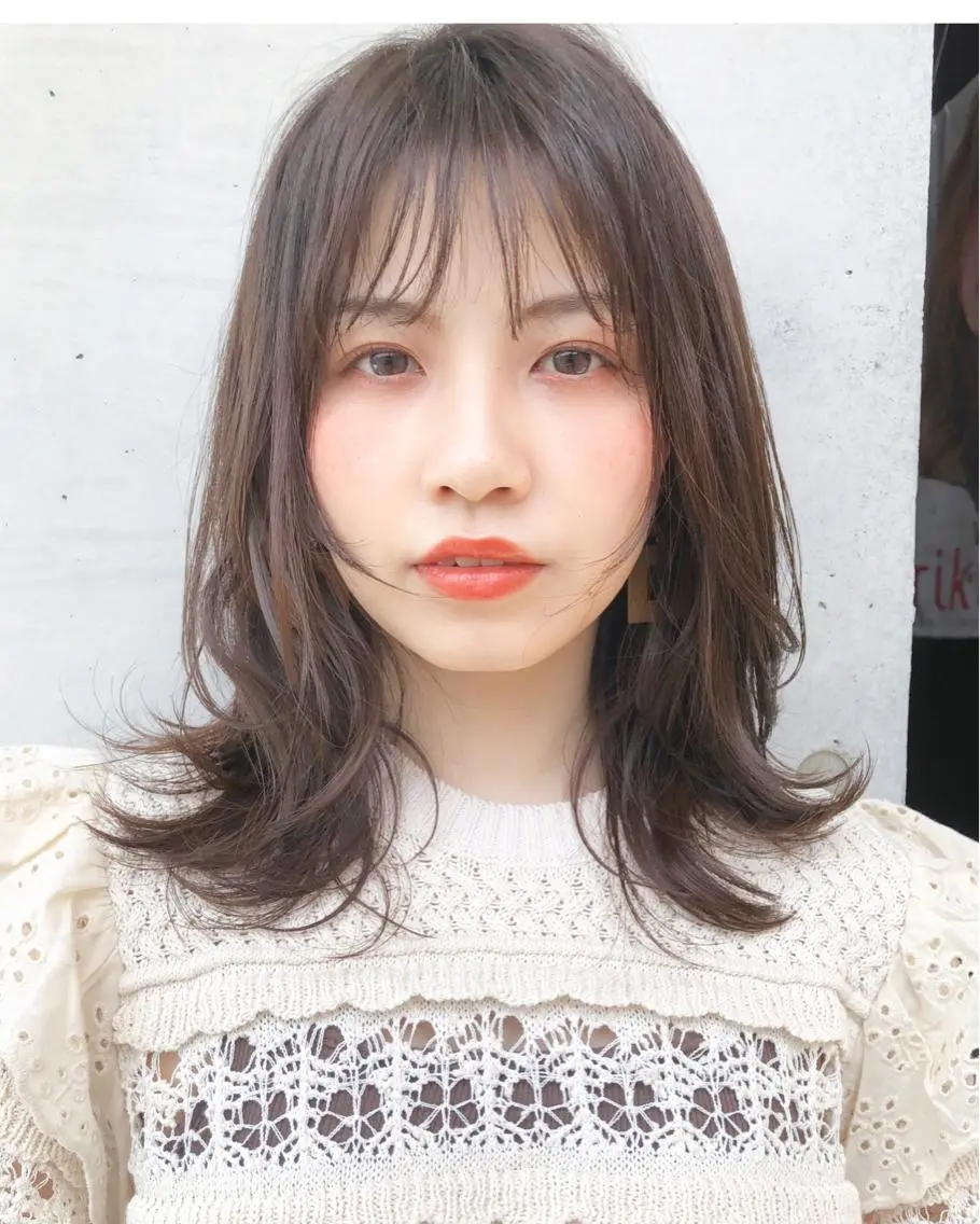 ミディアム カラー レイヤーカット 小顔カット 似合わせレイヤー 🇰🇷荒木洋文のヘアスタイル