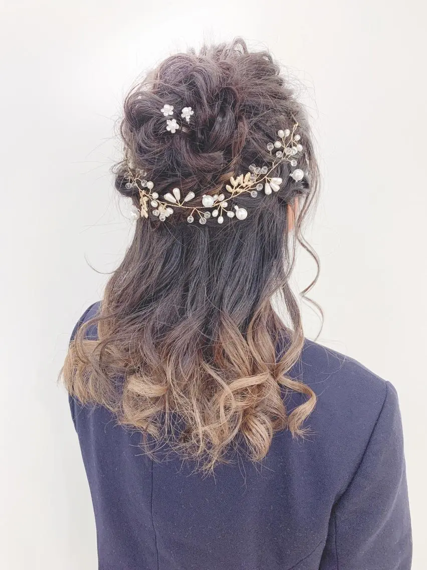 セミロング カラー パーマ ヘアアレンジ メンズ 卒業式のヘアスタイル 🤍❄️水田 美雪❄️🤍のマツエク・マツパデザイン