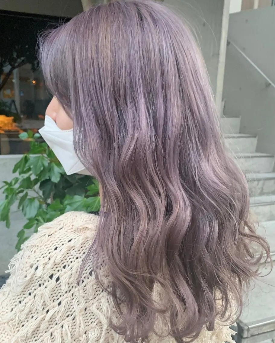 ロング カラー アッシュ グレージュ ラベンダーカラー ラベンダーピンク ピンクカラー ヘアカラー トリートメント ミルクティーベージュ ブリーチ 店長 清水のヘアスタイル