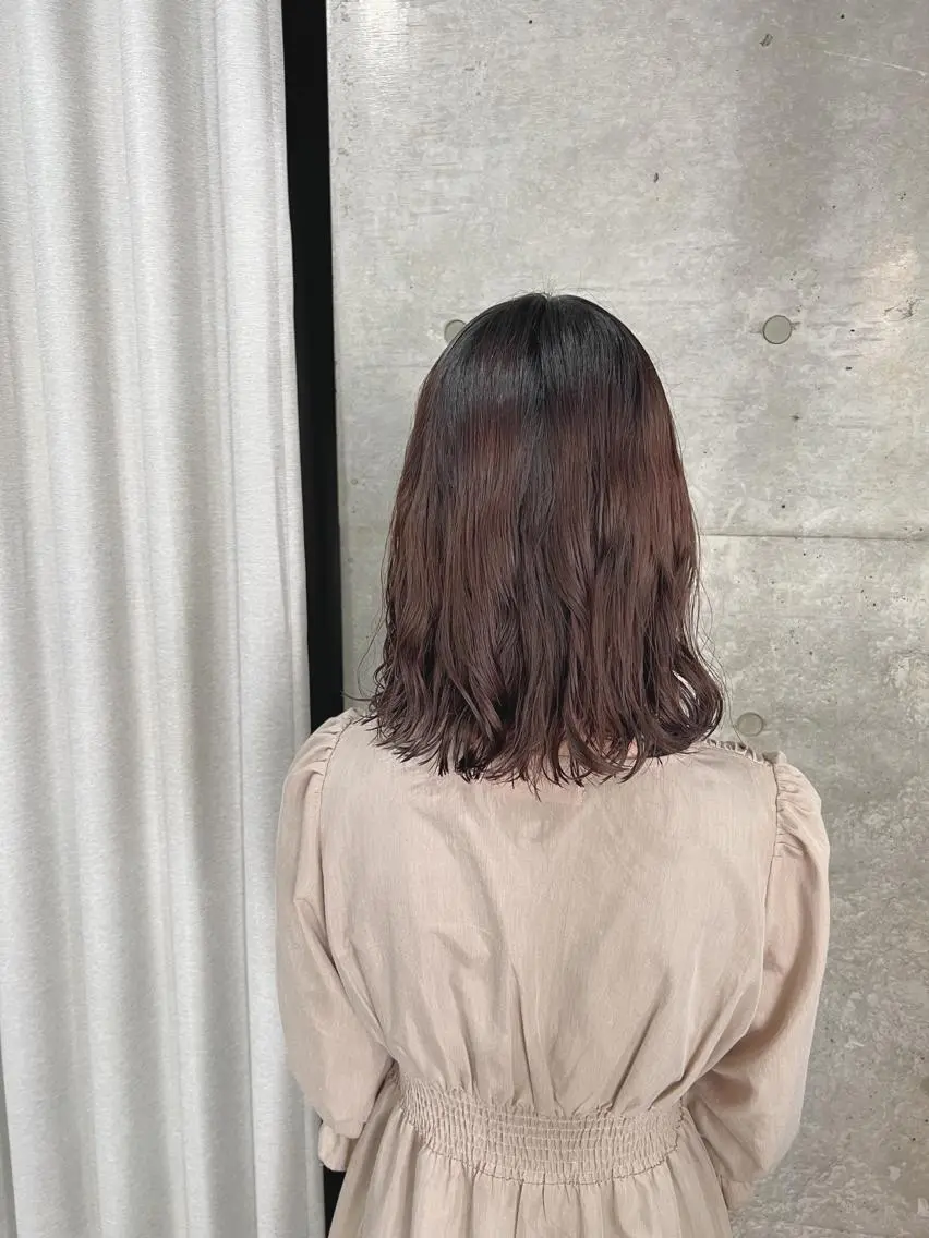 ミディアム パーマ カット パーマ トリートメント ボブパーマコテ巻き風 パーマNo1深江秀平のヘアスタイル