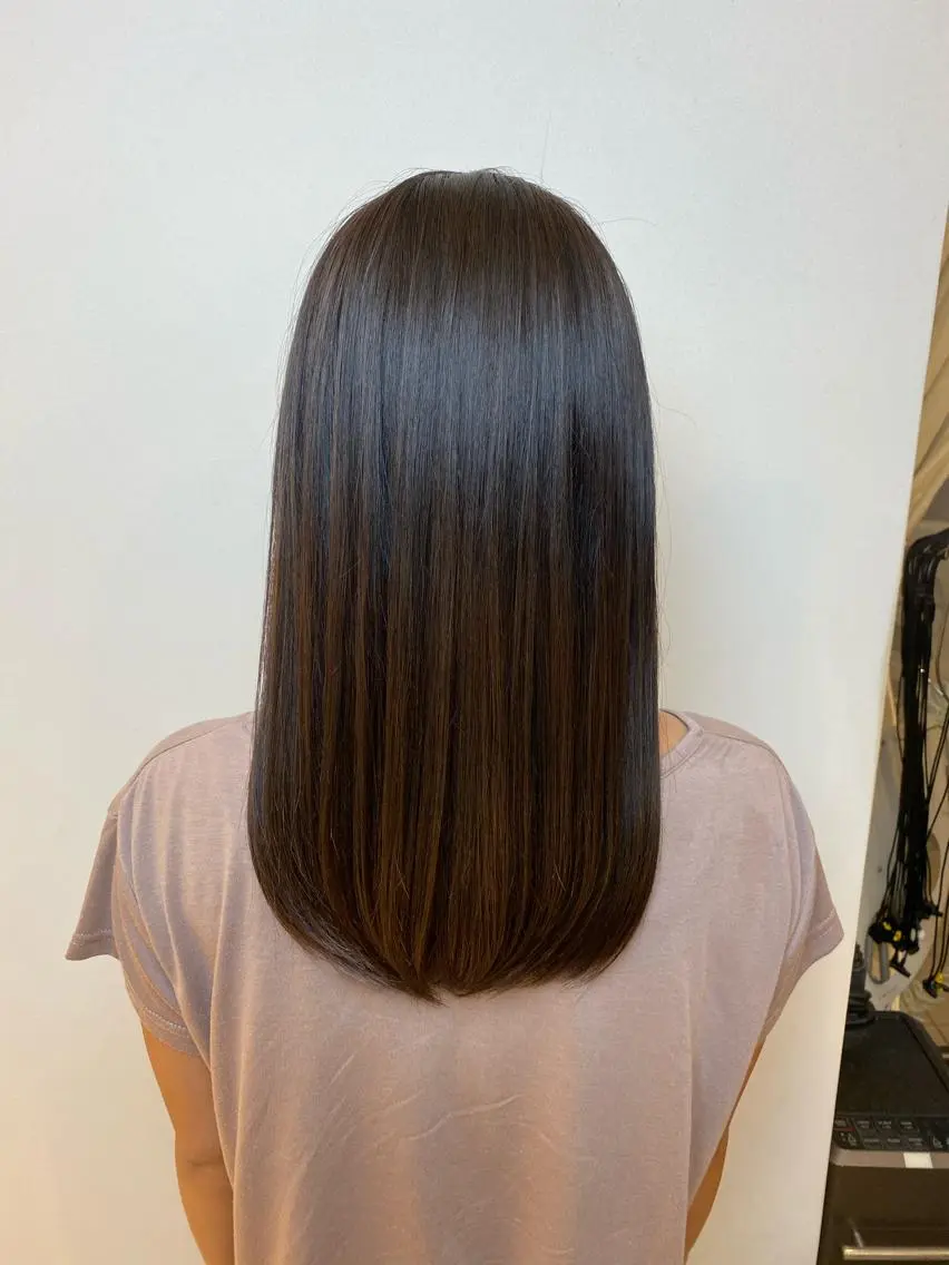 ロング パーマ ストレートパーマ 美髪矯正 韓国レイヤーのヘアスタイル