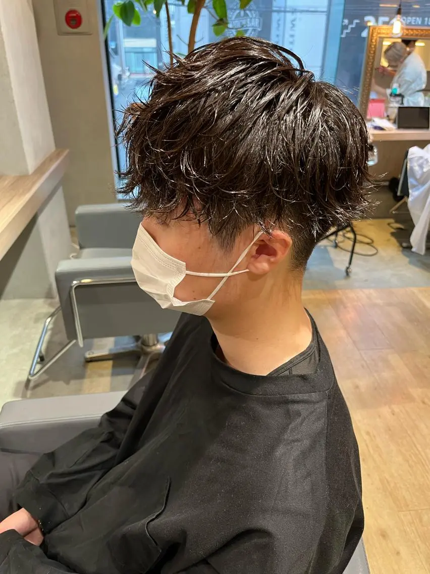 ショート パーマ メンズ カット パーマ SCENEbyRAD helmのヘアスタイル