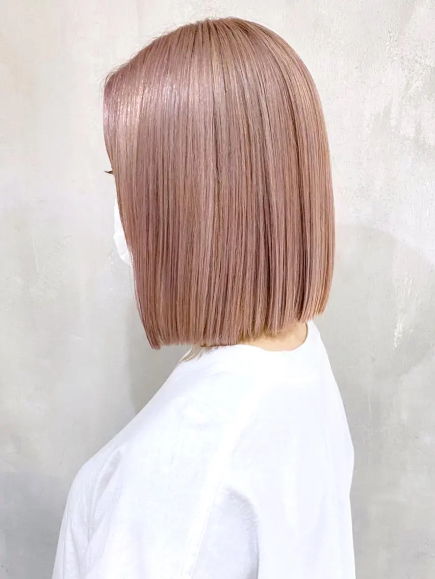 ミディアム パーマ ヘアアレンジ カラー ピンクカラー ボブ ITbyALBUM 浦和店のヘアスタイル