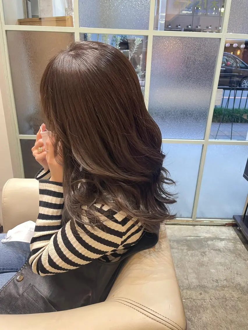 ロング カラー カット ヘアカラー トリートメント 【完全個室】髪質改善 暖色カラー/山崎唯奈のヘアスタイル