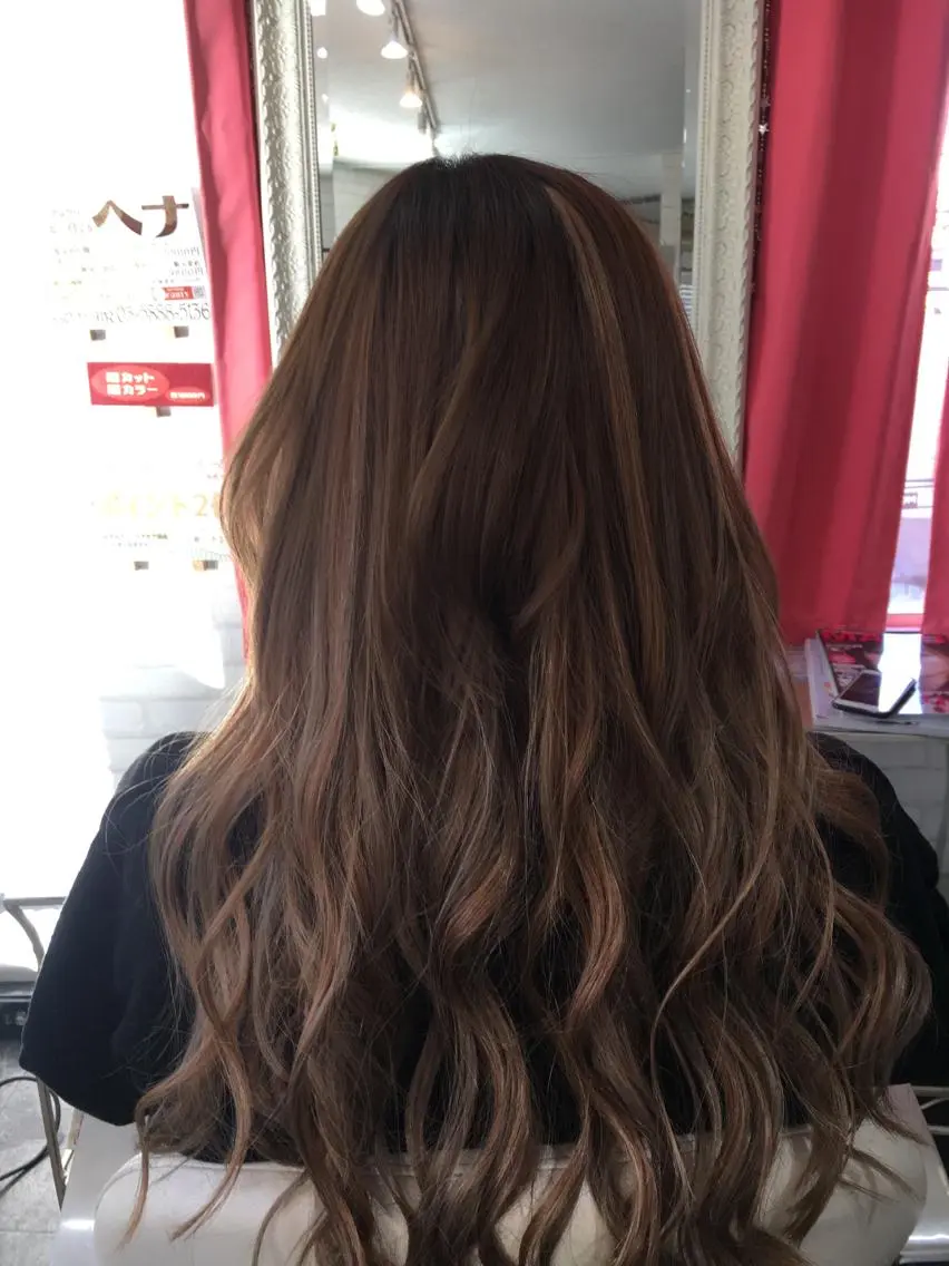ロング カラー ヘアアレンジ シールエクステ ハイライトカラー エクステ ハイライト Kimura Shinyaのヘアスタイル