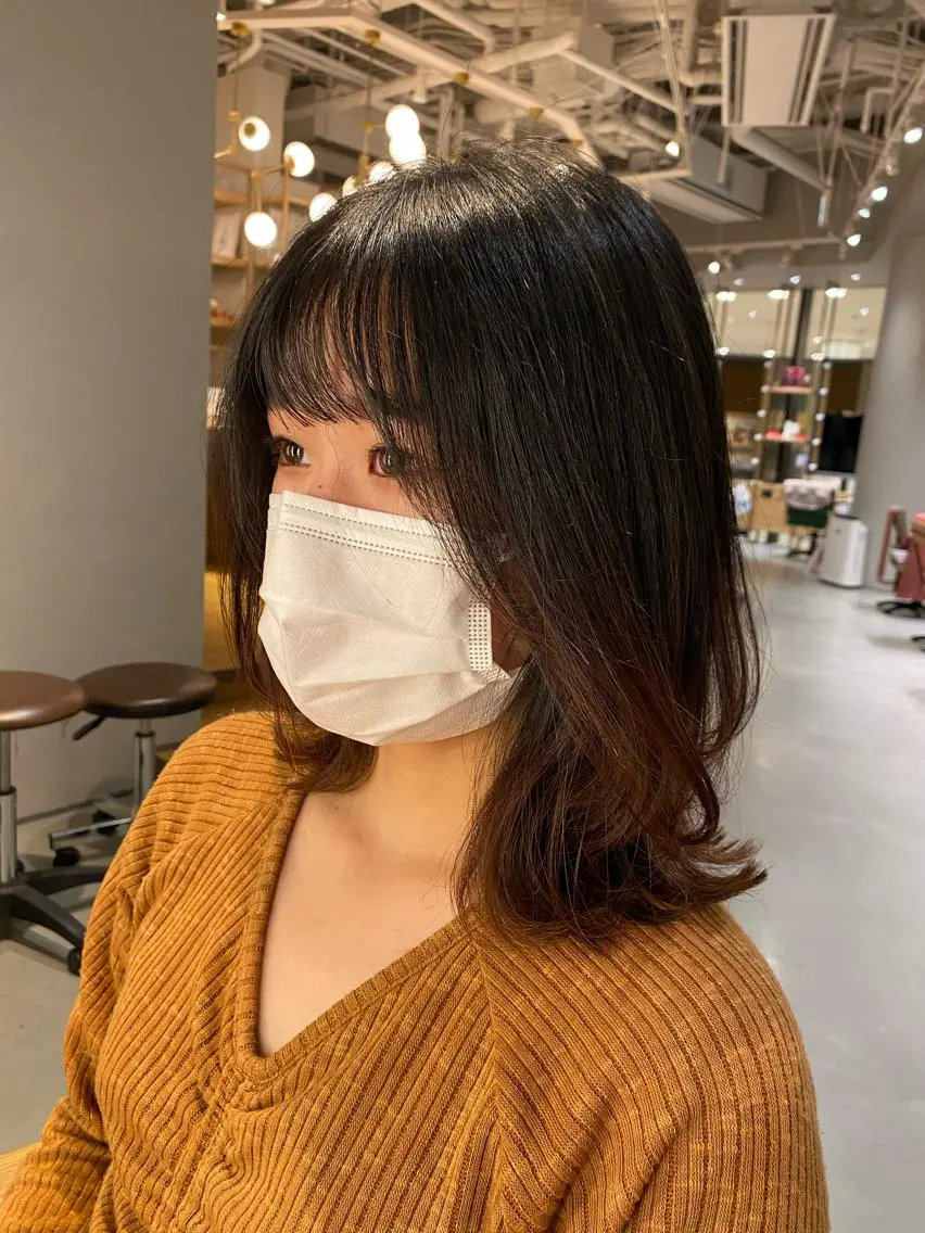ミディアム くびれヘア unopulir 景山 凌のヘアスタイル