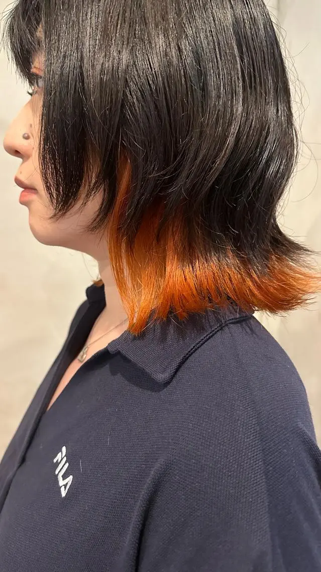 ミディアム カラー インナーカラー Yuki☺︎パーマ レイヤーカットのヘアスタイル