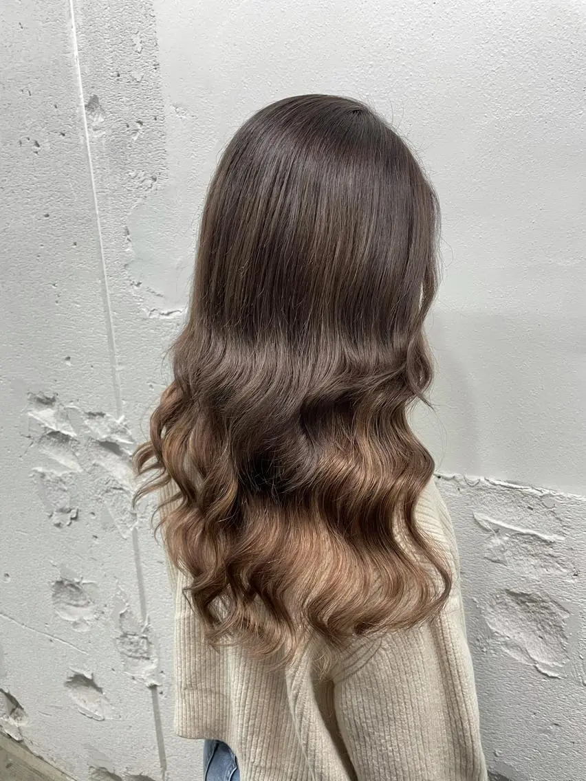 ロング カラー シールエクステ バレイヤージュ ミストバング ダブルカラー  フェイスフレーミング ヘアカラー エクステ 🧡艶髪/エクステ 🫧🧡YUKI❄️のヘアスタイル
