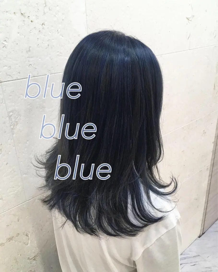 ロング カラー ブリーチ ブルーカラー 斉藤 貴也のヘアスタイル