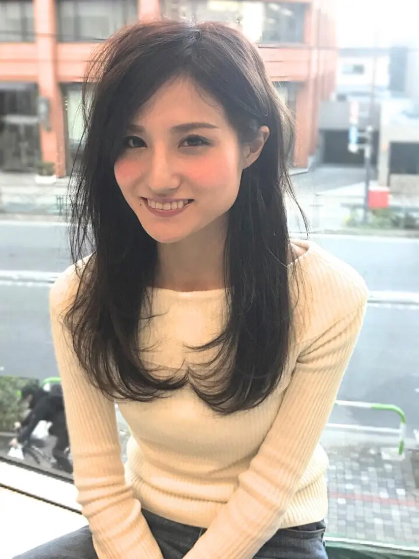 ロング カラー アッシュ ピンクカラー ピンクアッシュ 大栗 佑也  髪質改善のヘアスタイル
