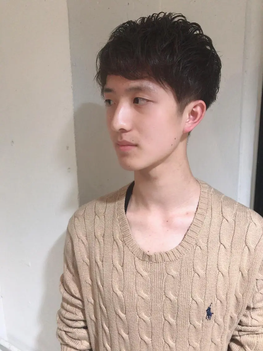 ショート カラー パーマ ヘアアレンジ メンズ カット パーマ ちこ .のヘアスタイル
